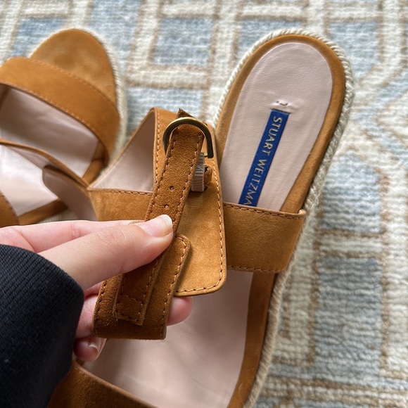 Stuart Weitzmann Lexia Suede Wedge Espadrille Sandals - Picture 13 of 13